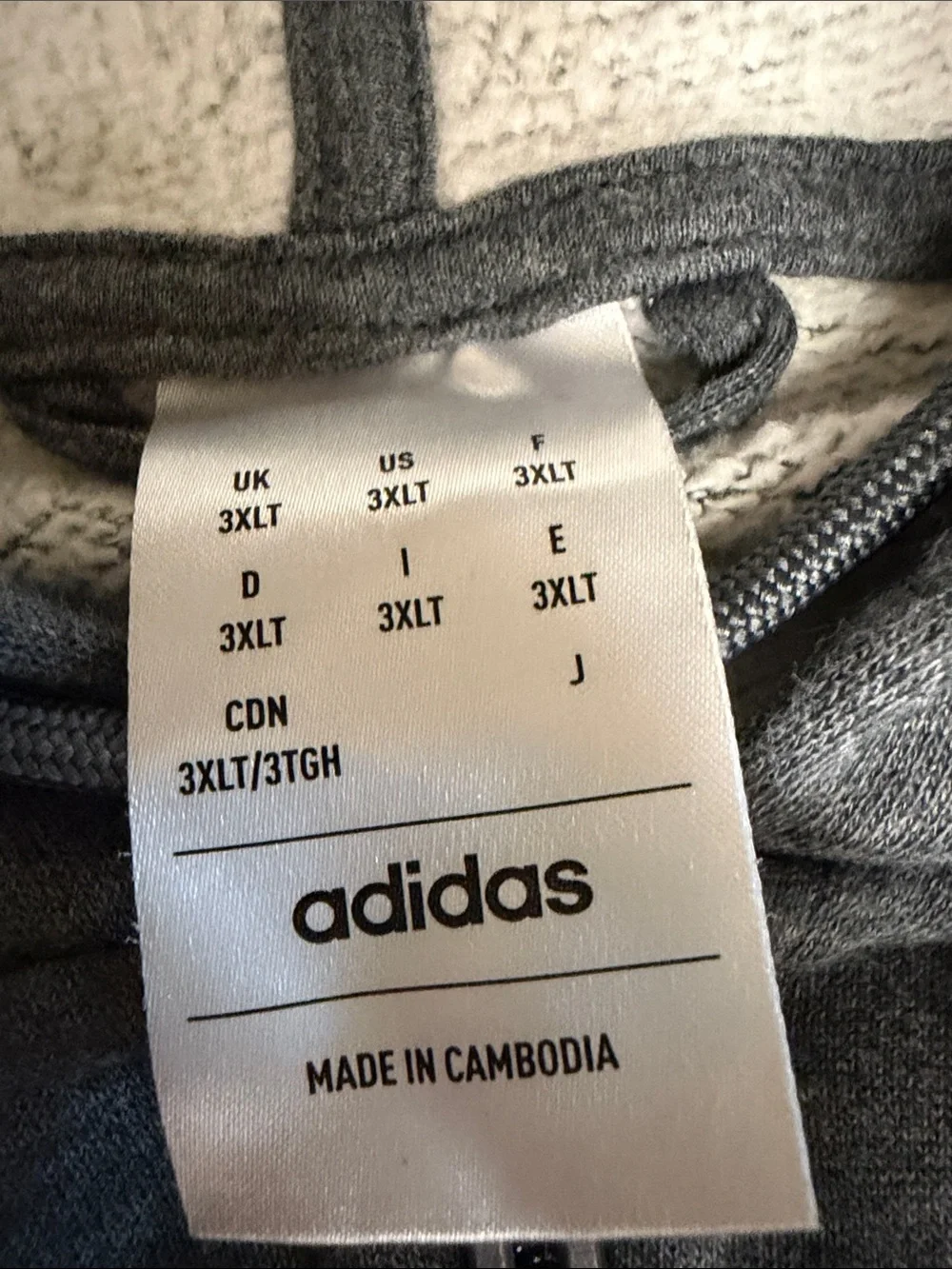 adidas Dark Gray Hooded Zip Jacket with White Stripes